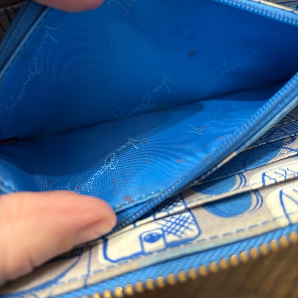 Vera Bradley Vibrant Blue Leather Crossbody Bag - Picture 8 of 11